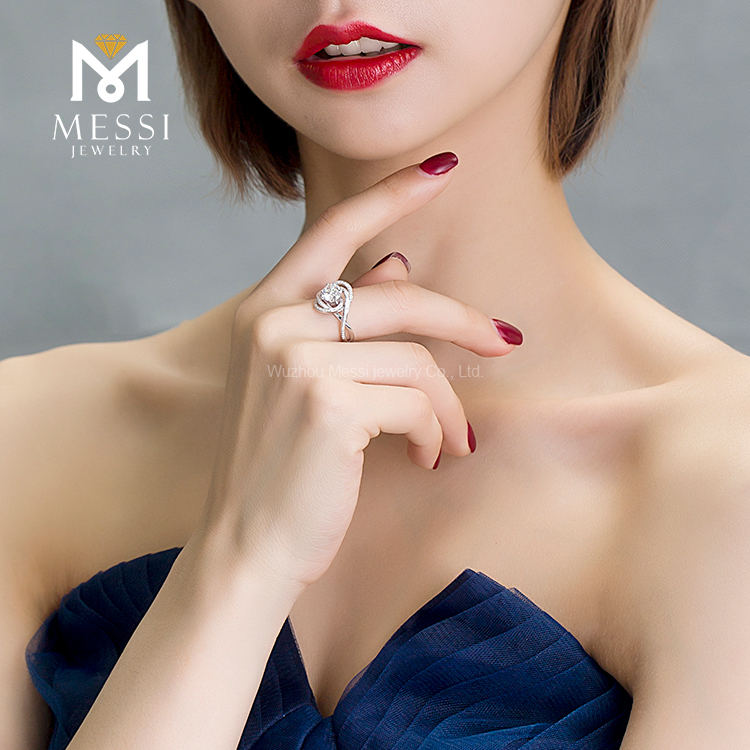 Messi Alahas - Messi Gems round cut tridimensional prong setting 1Ct DEF moissanite women Ring Rings 15