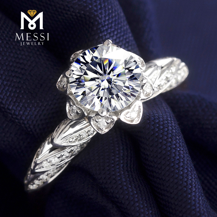 Messi Jewelry - Messi Jewelry engagement ring 1.0ct 18K White&Yellow Gold moissanite rings for girl Rings 10