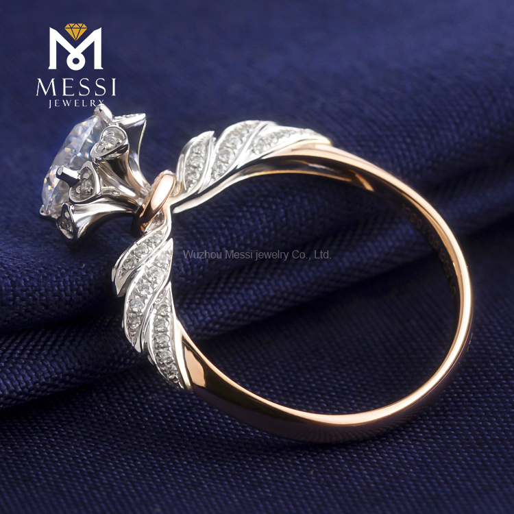 Messi Jewelry - Messi Jewelry engagement ring 1.0ct 18K White&Yellow Gold moissanite rings for girl Rings 12