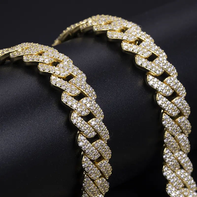 Hip hop Jewelry Moissanite Cuban Link Chain - High Quality Manufacturing Material 4