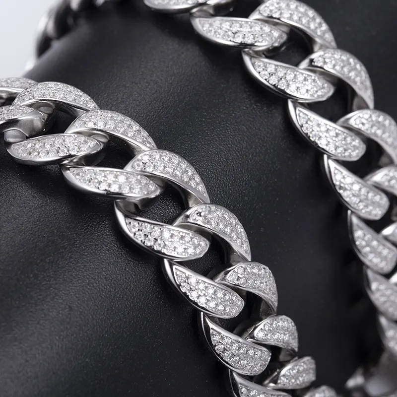 Hip hop Jewelry Moissanite Cuban Link Chain - High Quality Manufacturing Material 6