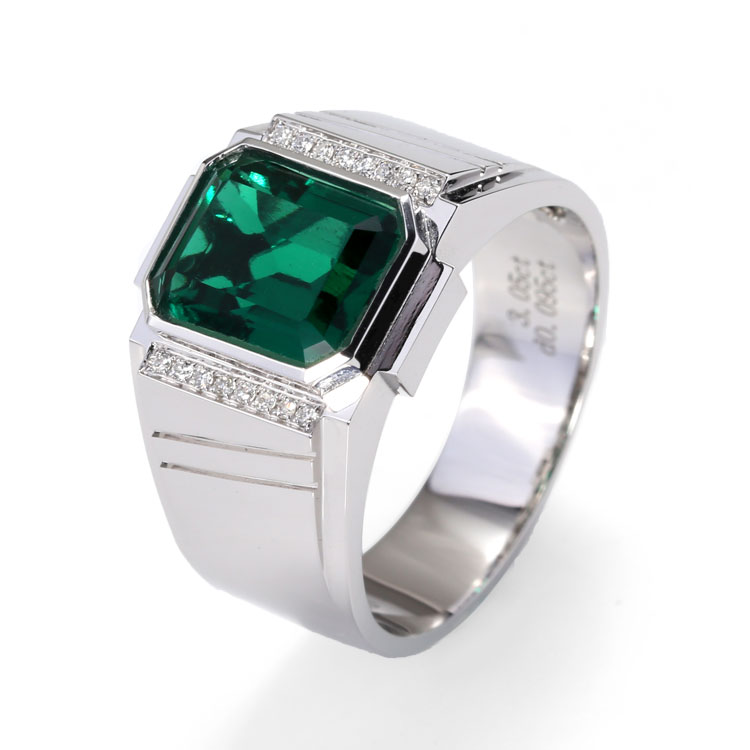 Barang Kemas Messi - Barang kemas Messi wanita lelaki hadiah perhiasan emas putih 14K 18K lelaki pesta memakai cincin kawin Cincin Lelaki 8