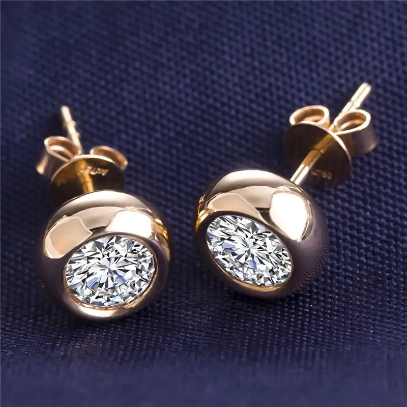 14K Moissanite Earrings - High Quality Rose Gold Jewelry 3