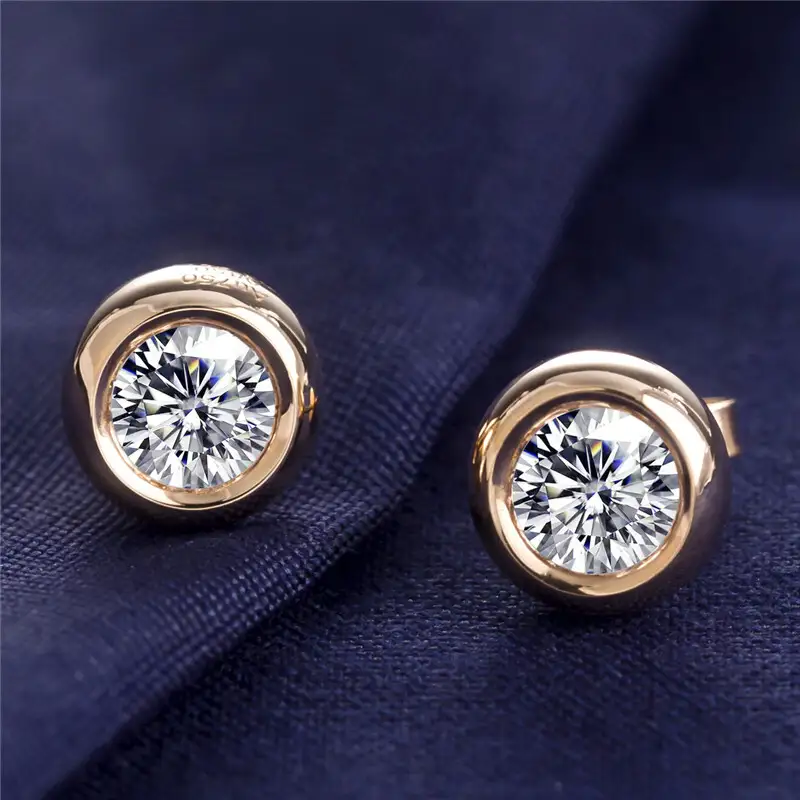 14K Moissanite Earrings - High Quality Rose Gold Jewelry 4