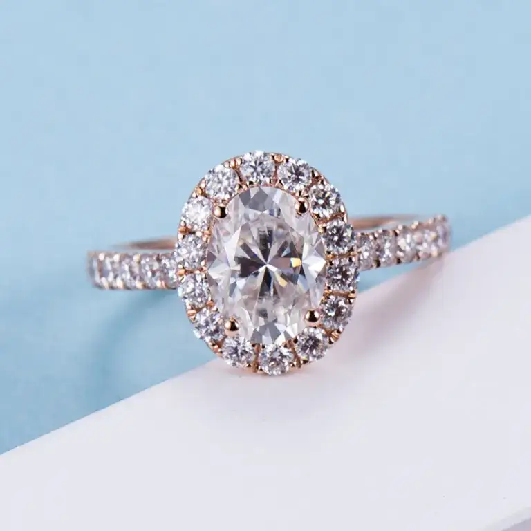 MSR -758 14K rosa in oro rosa def ovale moissanite anello -messi 1