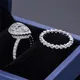 **MS-341 White Gold Pear Cut Moissanite Ring Set - Elegant Jewelry Piece** 5