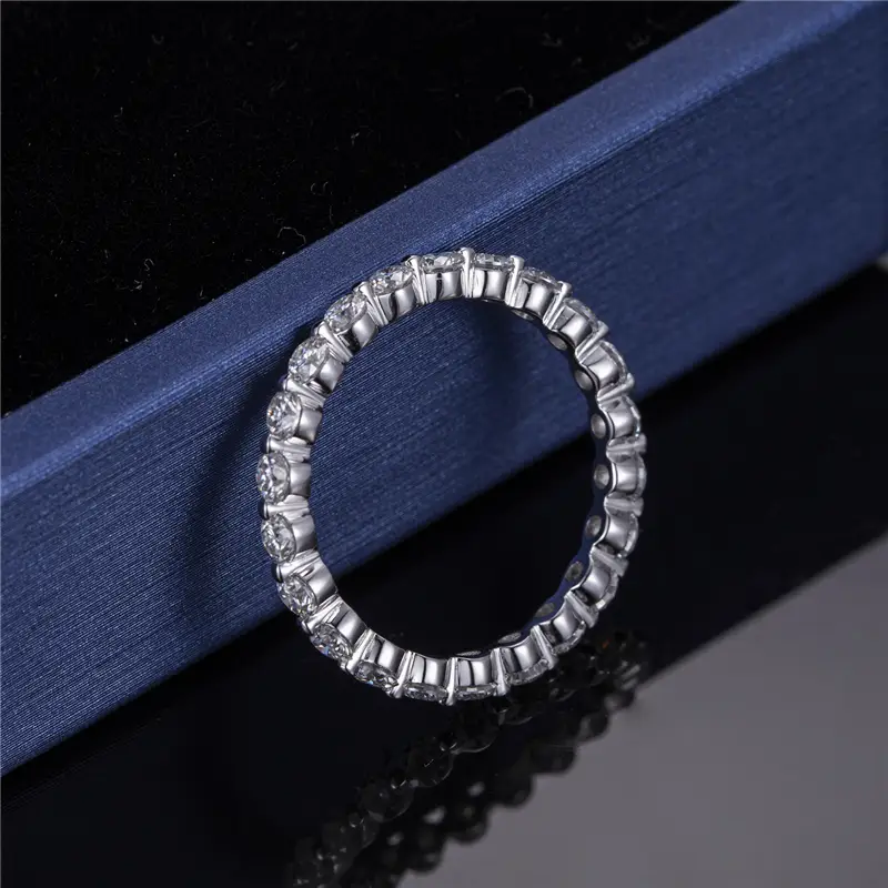 **MS-341 White Gold Pear Cut Moissanite Ring Set - Elegant Jewelry Piece** 7