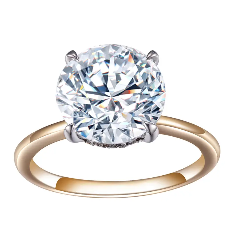 Gioielli Messi - Gioielli Messi 2,53CT D VVS2 Anello d'oro giallo 14K 18K Ringi nuziale Anello nuziale Gioielle 1