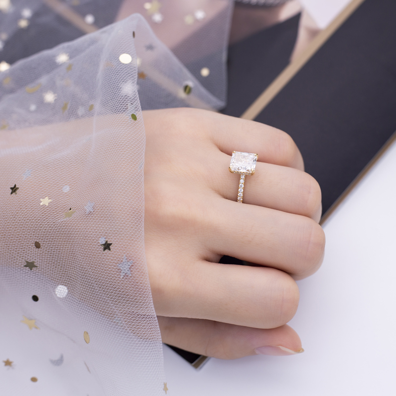 Messi Jewelry - Messi Jewelry 2.53Ct D VVS2 Yellow gold Ring 14K 18K Engagement Wedding Ring women jewelry Moissanite Gold Jewelry 15