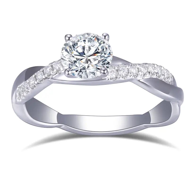 Gioielli Messi - MS -491 14K Giorri personalizzati Gioielli da 5,2 mm Anello Moissanite Gioielli in oro Moissanite 1