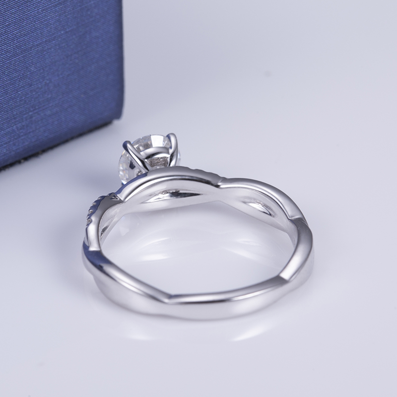 Messi Jewelry - MS-491 14k Gold Customized Women Jewelry 5.2mm Moissanite Ring Moissanite Gold Jewelry 12