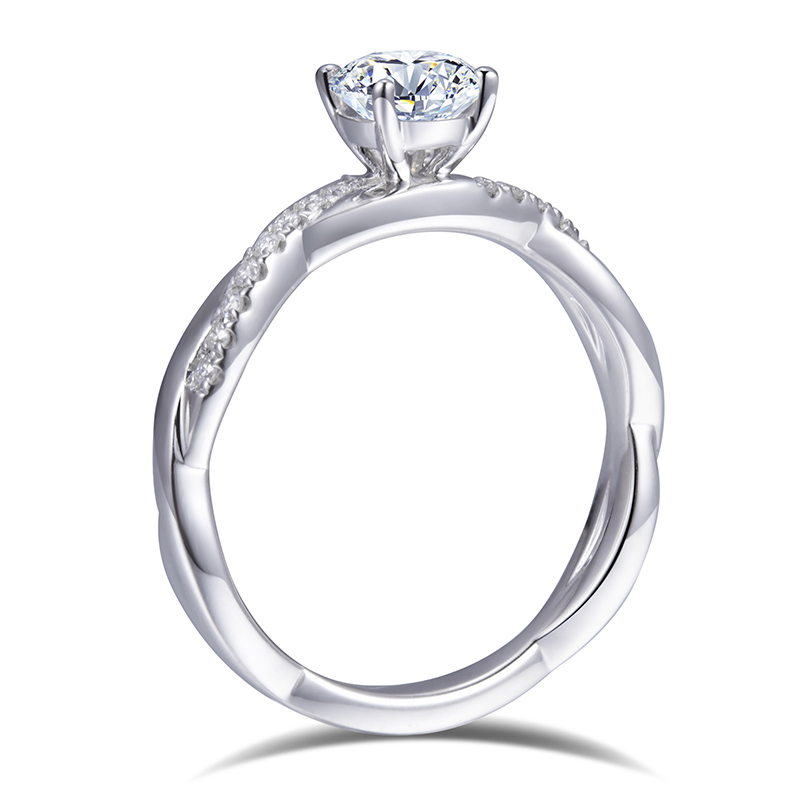 Messi Jewelry - MS-491 14k Gold Customized Women Jewelry 5.2mm Moissanite Ring Moissanite Gold Jewelry 10