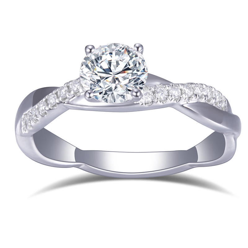 Messi Jewelry - MS-491 14k Gold Customized Women Jewelry 5.2mm Moissanite Ring Moissanite Gold Jewelry 9