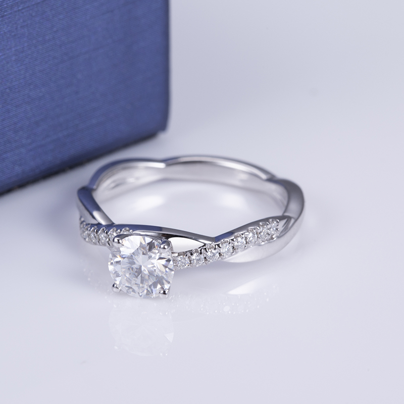 Messi Jewelry - MS-491 14k Gold Customized Women Jewelry 5.2mm Moissanite Ring Moissanite Gold Jewelry 11