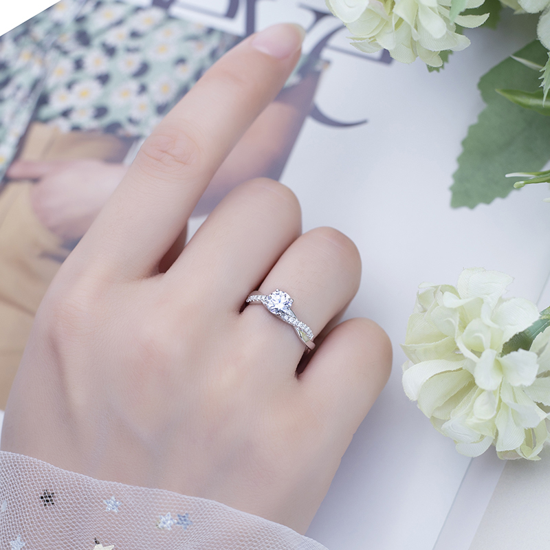 Messi Jewelry - MS-491 14k Gold Customized Women Jewelry 5.2mm Moissanite Ring Moissanite Gold Jewelry 14