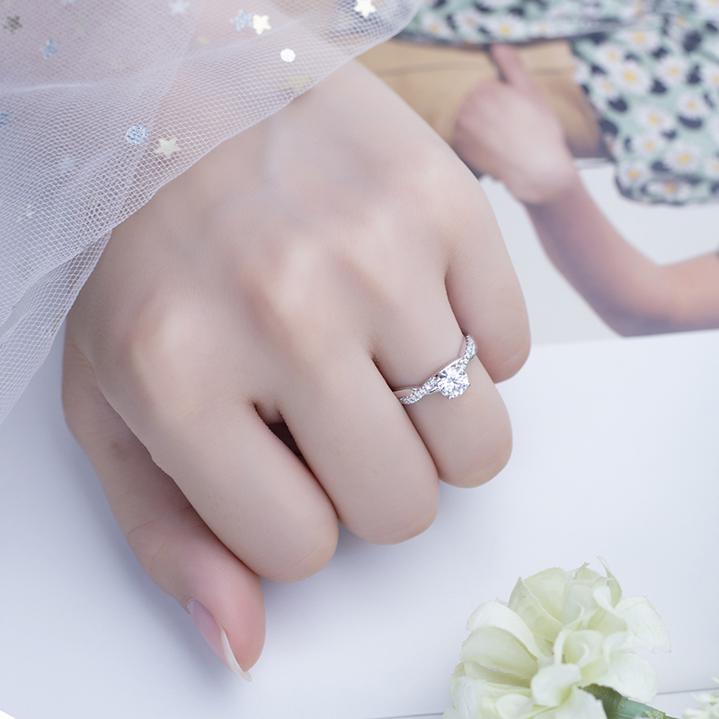 Messi Jewelry - MS-491 14k Gold Customized Women Jewelry 5.2mm Moissanite Ring Moissanite Gold Jewelry 15