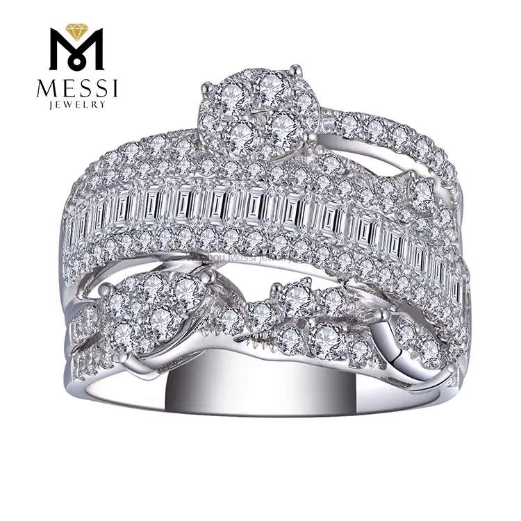 Messi Jewelry - Messi Κοσμήματα 18k Χρυσό δαχτυλίδι κοσμήματα Φυσικά δαχτυλίδια διαμαντιών για γάμο 1