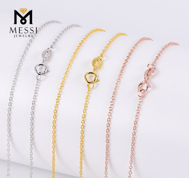 메시 보석류 - 메시 보석 18k 흰색/ 노란색/ 로즈 골드 체인 o 여성용 목걸이 체인 간단한 디자인 골드 체인 사용자 정의 보석 10