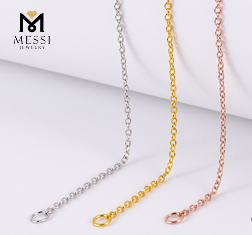메시 보석류 - 메시 보석 18k 흰색/ 노란색/ 로즈 골드 체인 o 여성용 목걸이 체인 간단한 디자인 골드 체인 사용자 정의 보석 9
