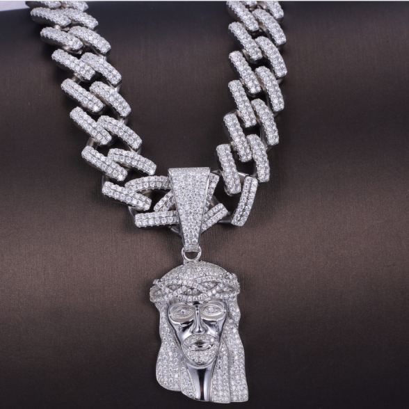 Messi Jewelry - Customize jewelry 925 silver moissanite diamond Jesus pendant Moissante Pendant 9
