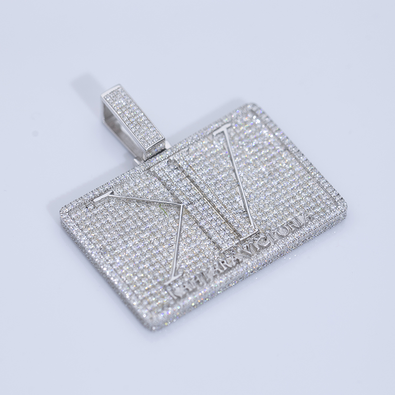 Messi Alahas - Messi Alahas Round Melee Moissanite 925sliver Pendant puti nga bulawan nga plated moissanite Pendant Necklace Alahas Moissante Pendant 10