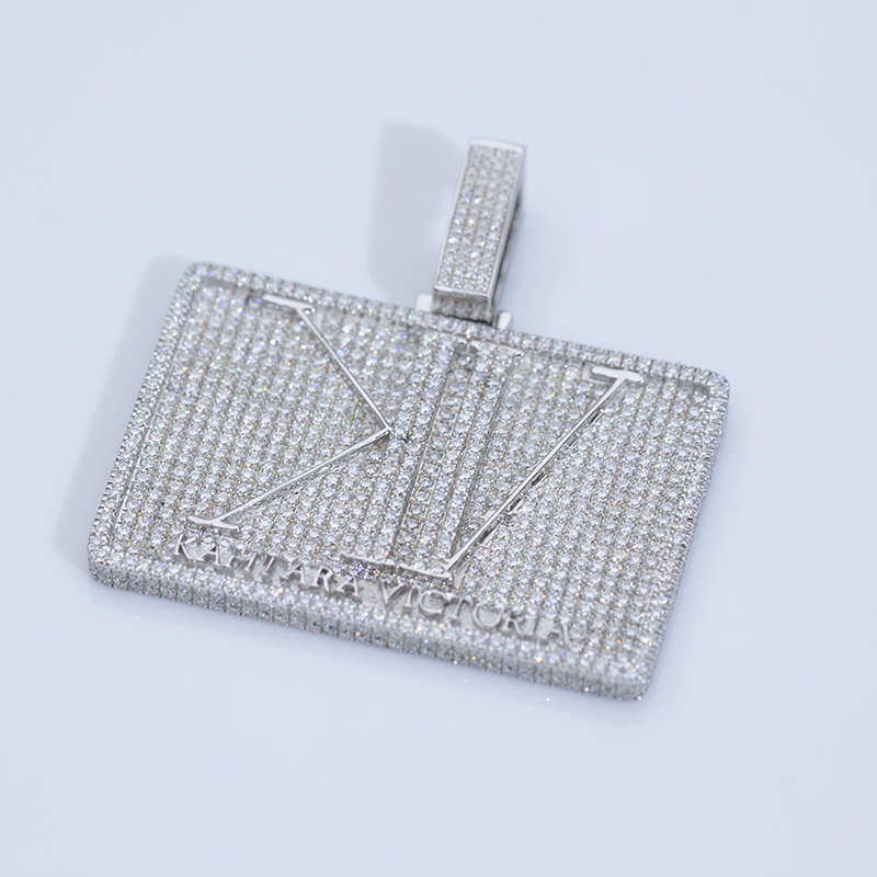 Messi Alahas - Messi Alahas Round Melee Moissanite 925sliver Pendant puti nga bulawan nga plated moissanite Pendant Necklace Alahas Moissante Pendant 9