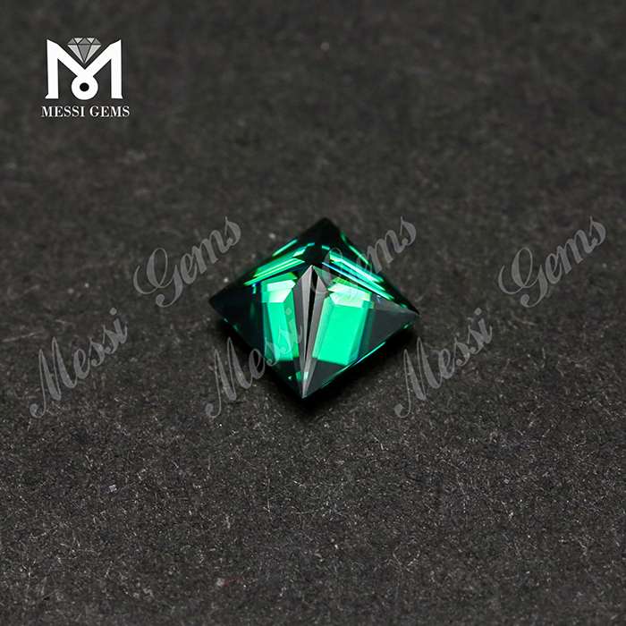Messi Jewelry - Messi Gems wholesale price loose gemstones jewelry making 7*7 princess cut VVS green moissanite Square 14