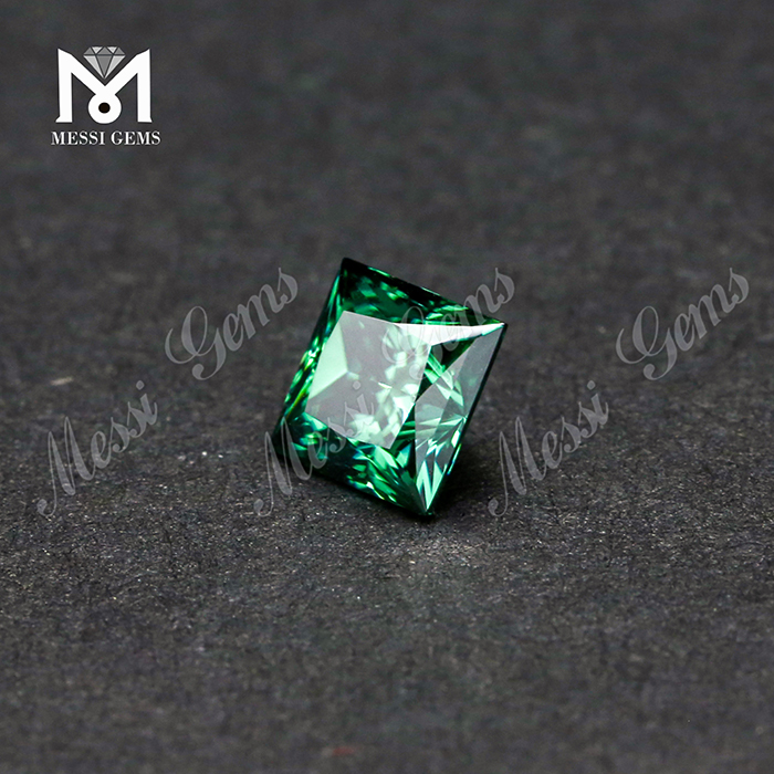 Messi Jewelry - Messi Gems wholesale price loose gemstones jewelry making 7*7 princess cut VVS green moissanite Square 12