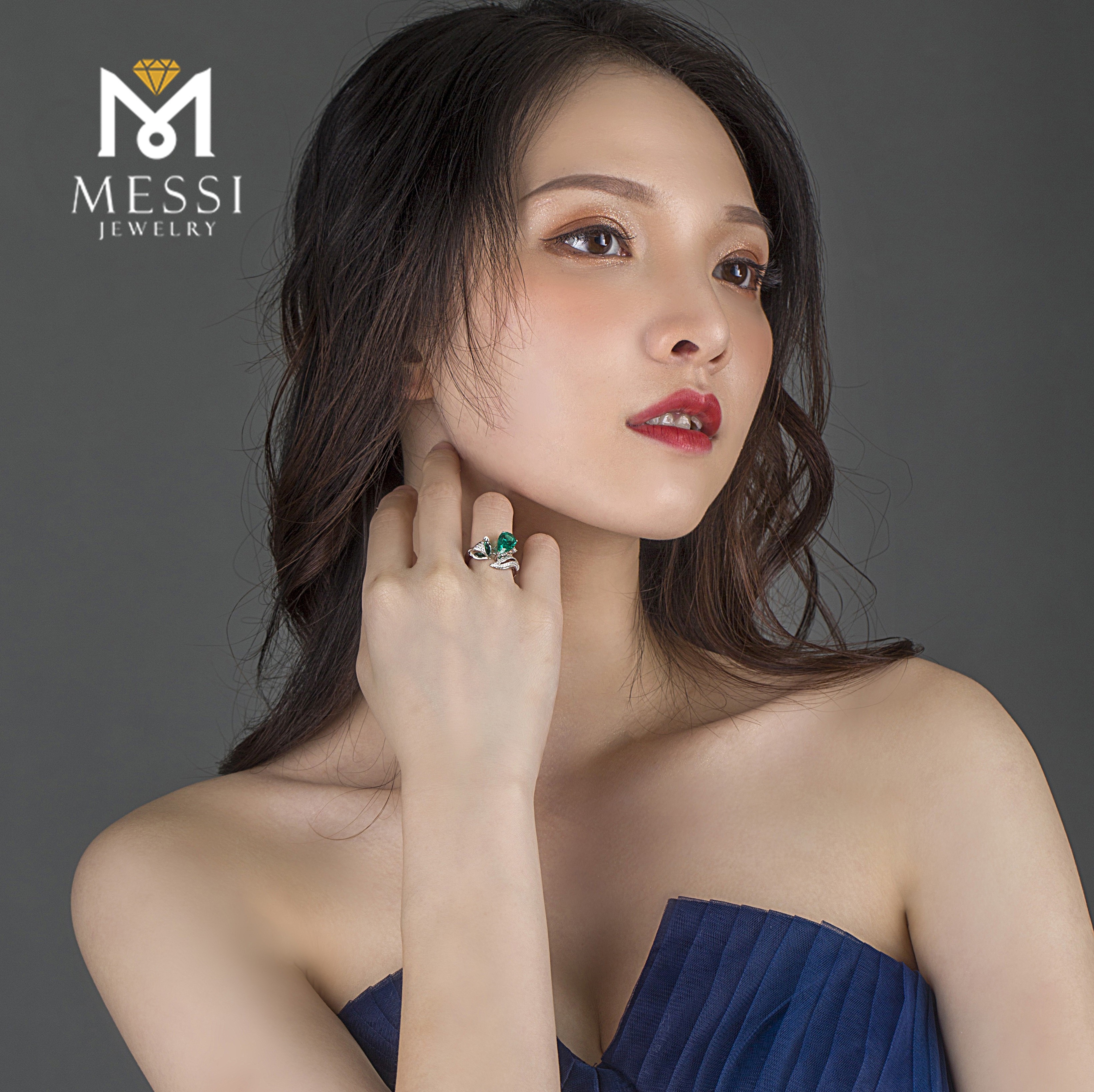 Messi Alahas - Messi Alahas esmeralda singsing fox hayop porma sexy babaye alahas 14k 18k puti nga bulawan nga alahas pakyawan esmeralda singsing singsing 12