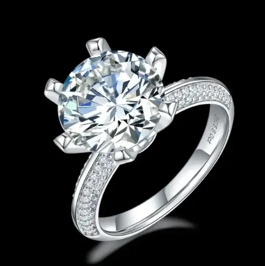 M13F metà del paese 3,0 carati moissanite oro anello solitario in argento sterling 1