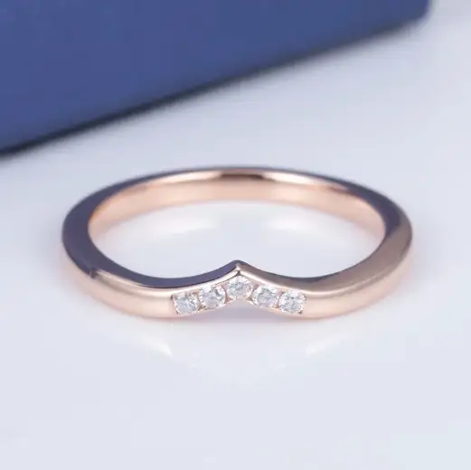 MSR -660 Anello Moissanite in oro rosa 18k per matrimonio -Essi gioielli 1