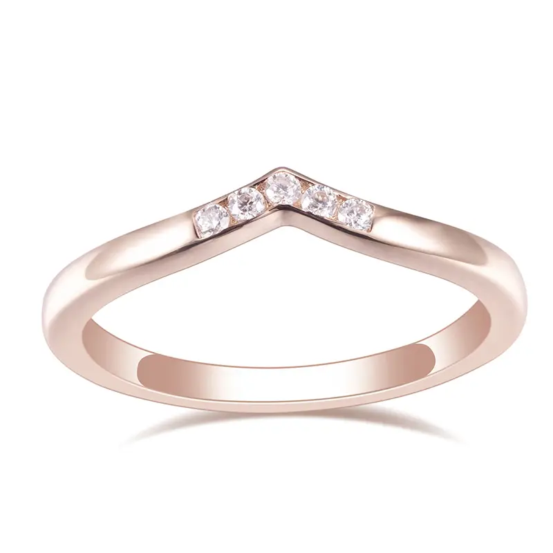 Messi Jewelry - Messi Jewelry MSR -660 18K Gold rosa 1,5 mm E Rd Anelli all'ingrosso Moissanite Anelli all'ingrosso 1