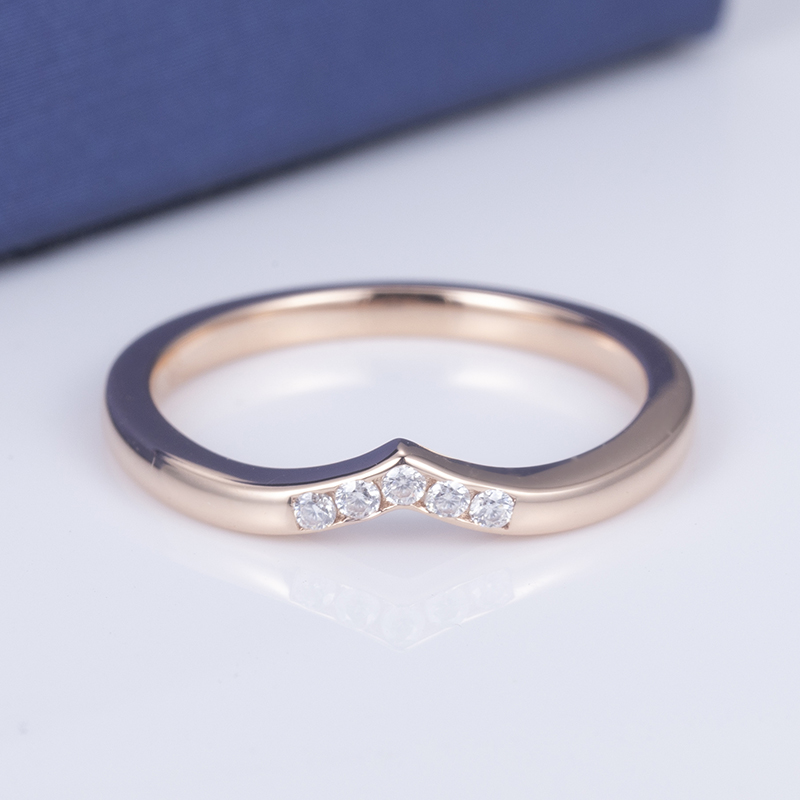 Barang Kemas Messi - Barang Kemas Messi MSR-660 18k Rose Gold 1.5mm E RD Moissanite Cincin Borong 9