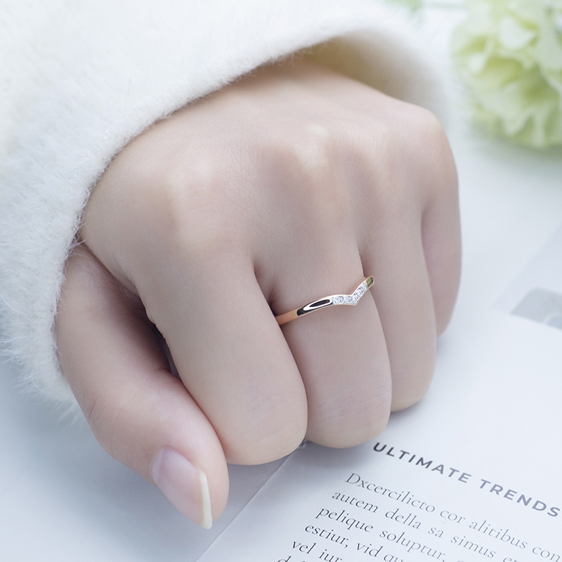 Barang Kemas Messi - Barang Kemas Messi MSR-660 18k Rose Gold 1.5mm E RD Moissanite Cincin Borong 12