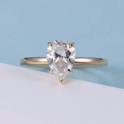Gioie d'oro 18K Anello gemma moissanite -Gioielli Messi 1