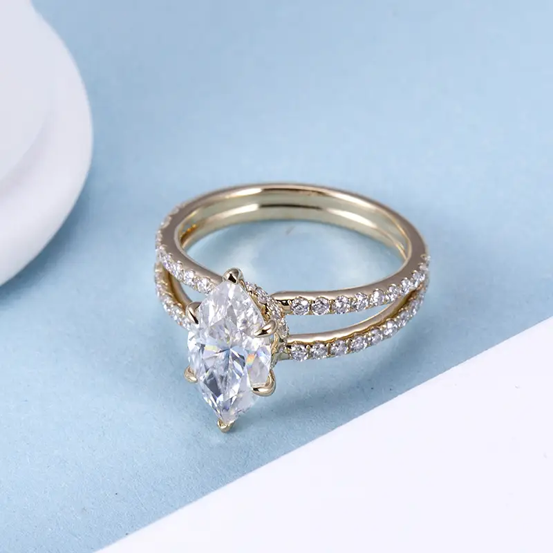 Customizable Rose Gold Moissanite Wedding Band 6