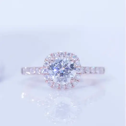 MSR -627 10k Rose Gold Moissanite EF Anello -Gioielli Messi 1