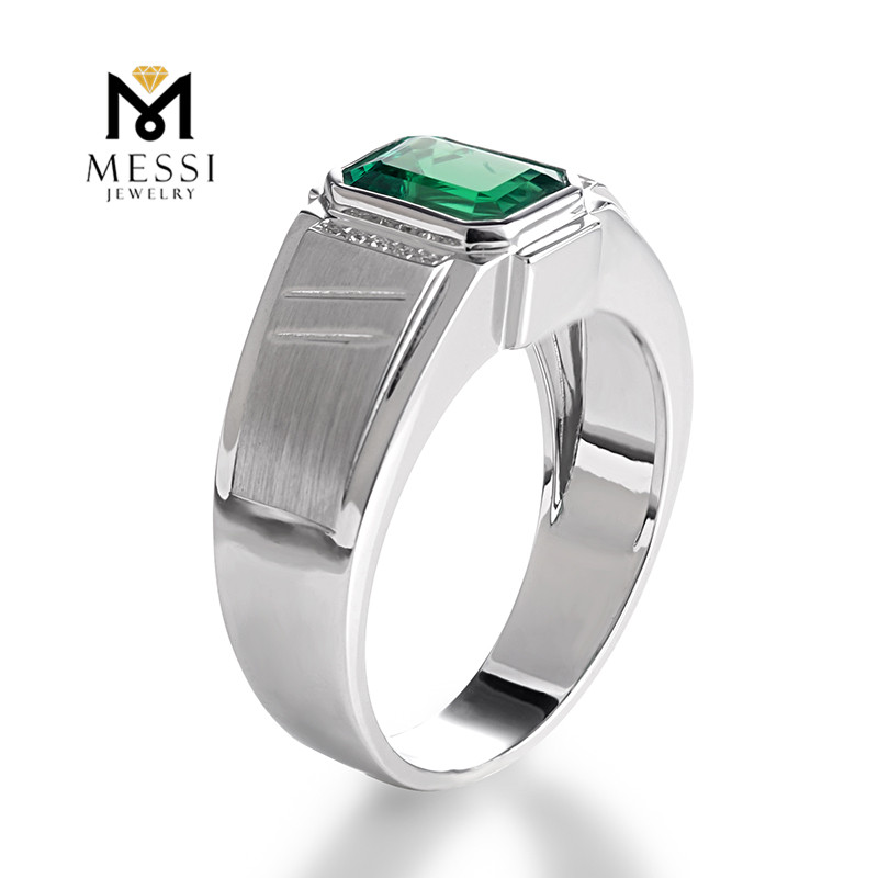 White Gold Emerald Rings For Men
