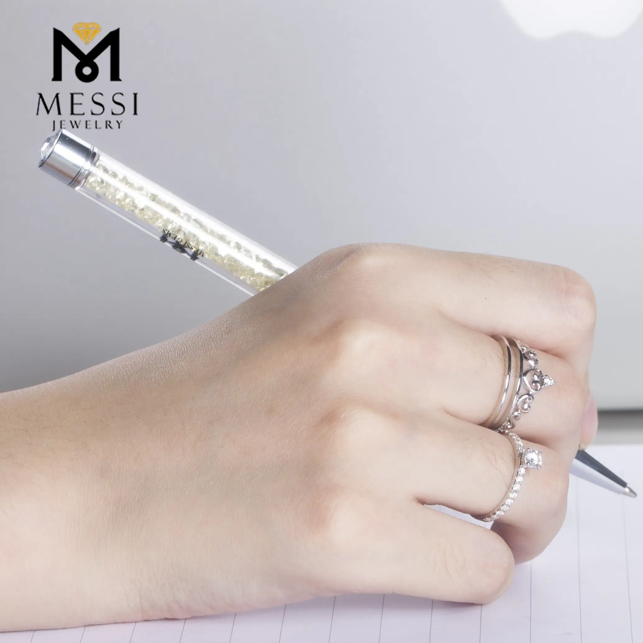 Messi Jewelry Moissanite Wedding Ring Set - 14k Gold Double Engagement 5