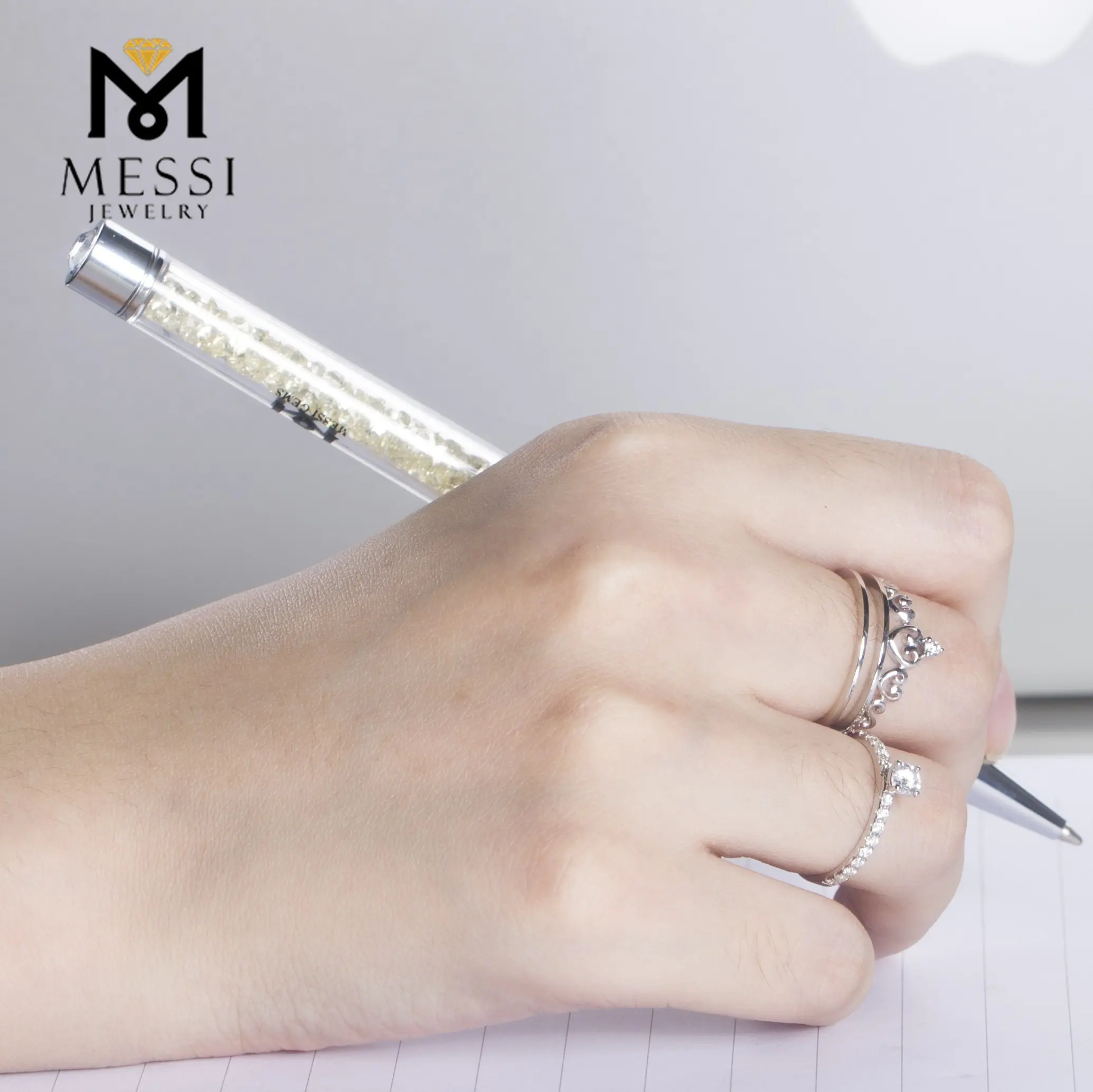 Messi Jewelry Moissanite Wedding Ring Set - 14k Gold Double Engagement 5