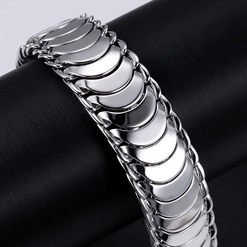 Gioielli Messi - Messi Gems 925 Silver Men Hip Hop Bracciale Sterling Bracciale in argento 1