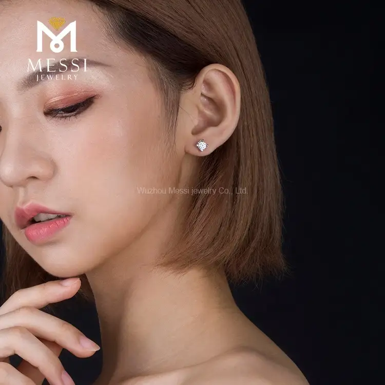 Messi Jewelry | Low-cost moissanite earrings rose gold with good price 4