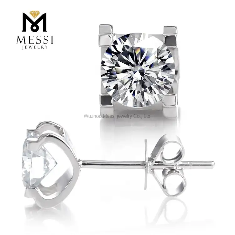 Messi Jewelry - Messi Jewelry classical design moissanite stud earring 10k 14k 18k gold earings moissanite jewelry Earrings 1