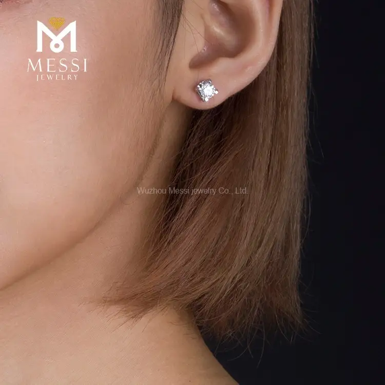 Messi Jewelry | Low-cost moissanite earrings rose gold with good price 5