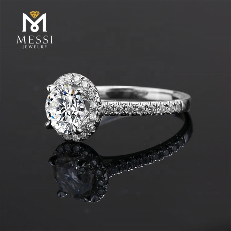 Messi Alahas - Messi Alahas Engagement Alahas 14k puti nga Bulawan Singsing Moissanite Kasal Singsing Para sa babaye Singsing 14