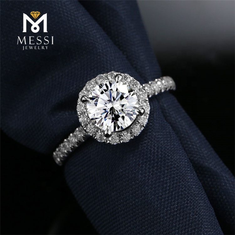 Messi Alahas - Messi Alahas Engagement Alahas 14k puti nga Bulawan Singsing Moissanite Kasal Singsing Para sa babaye Singsing 12