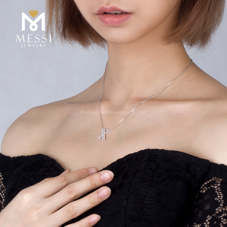 Messi Alahas - Messi Alahas natural nga diamante nga babaye nga alahas 14k nga bulawan nga personalized nga sulat nga mga kwintas pendant Custom nga Alahas 16