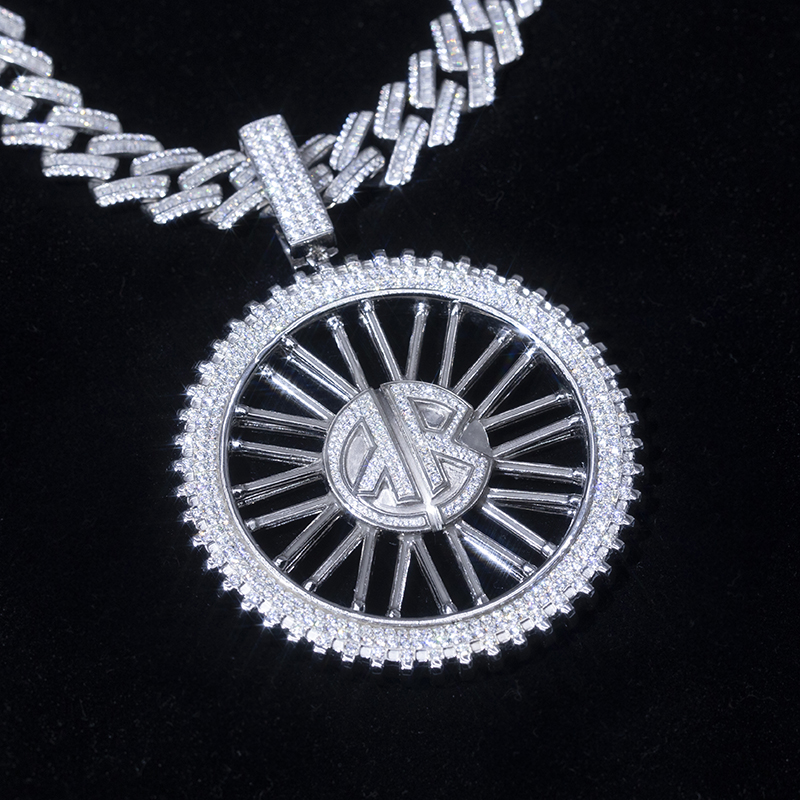 Messi Alahas - Messi Alahas 925sliver moissanite Pendant Melee size DEF color Unisex HipHop style gold plated pendant Moissante Pendant 9