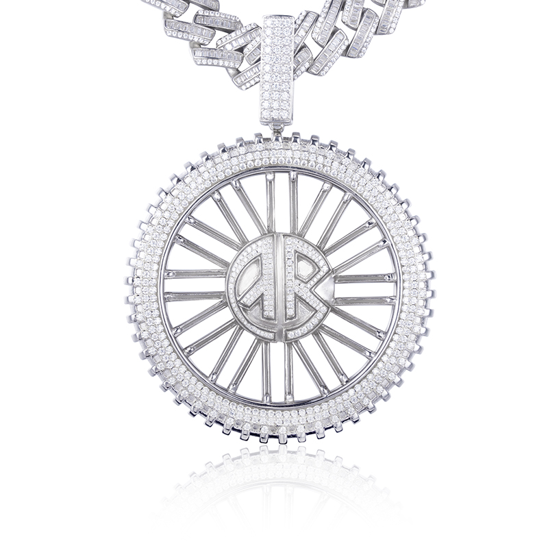 Messi Alahas - Messi Alahas 925sliver moissanite Pendant Melee size DEF color Unisex HipHop style gold plated pendant Moissante Pendant 8