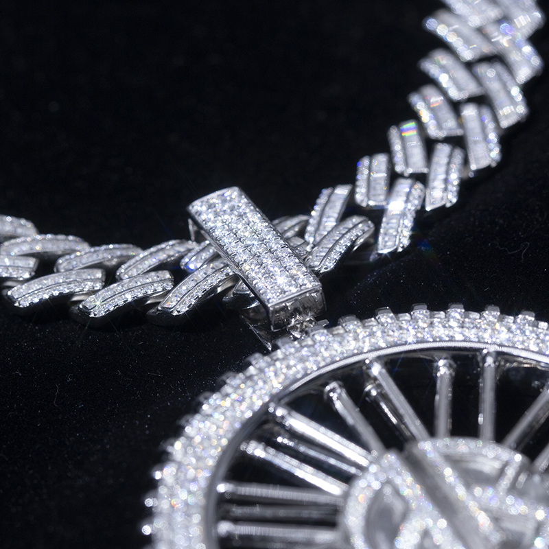 Messi Alahas - Messi Alahas 925sliver moissanite Pendant Melee size DEF color Unisex HipHop style gold plated pendant Moissante Pendant 10